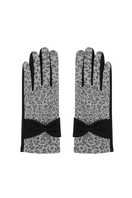 Leopard chic gloves - black & grey 2