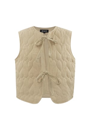 Waistcoat with bows - beige h5 