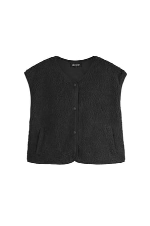 Fluffy teddy vest - black h5 