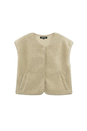 Fluffy Teddy vest - beige h5 