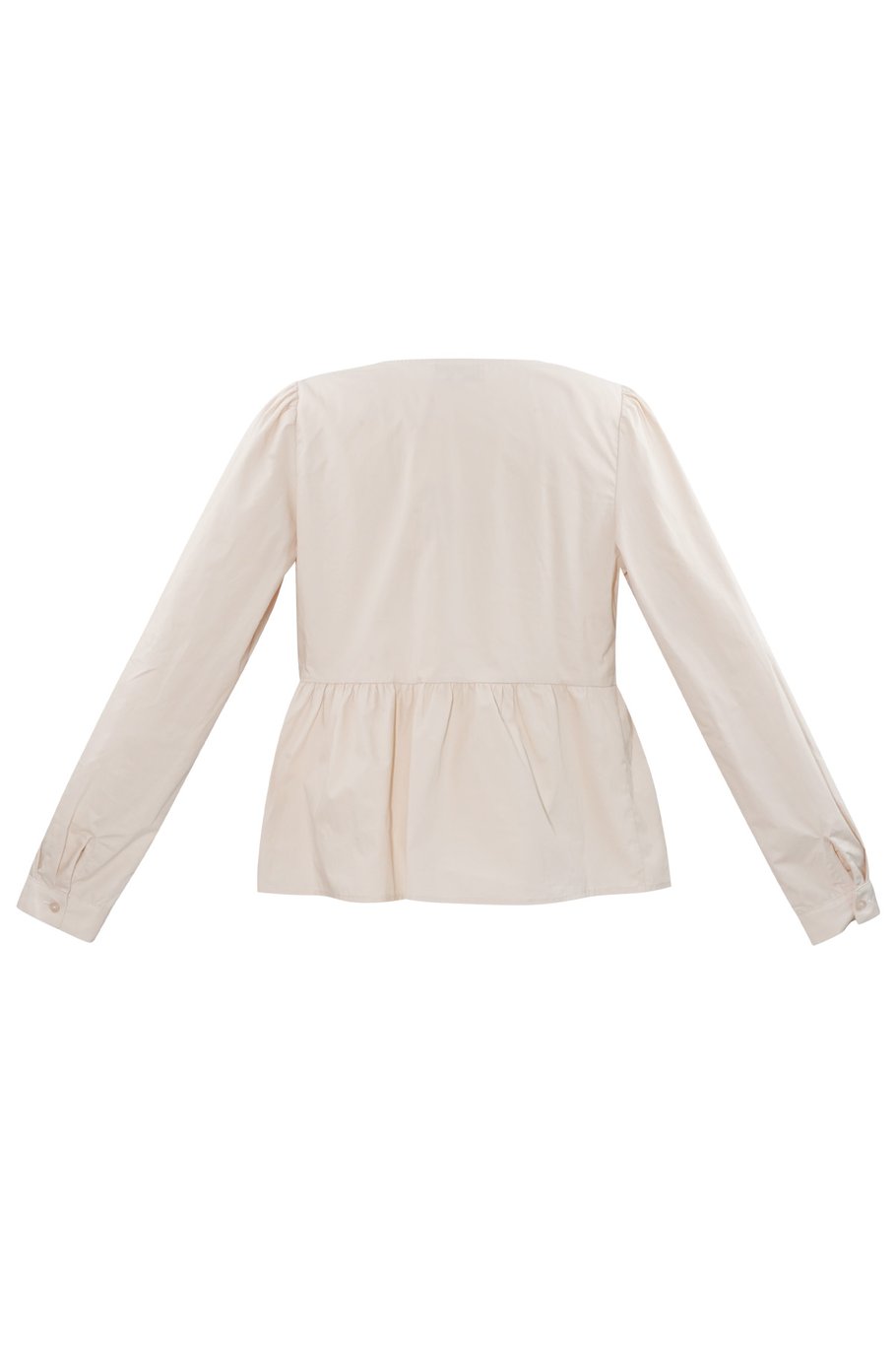 Longsleeve peplum top with bows - beige h5Picture7