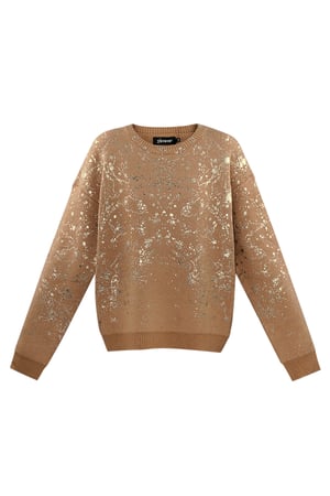 Sweater sparkle statement - brown h5 