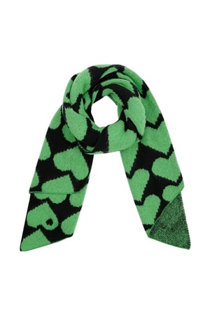 Hearts winter scarf - green h5 