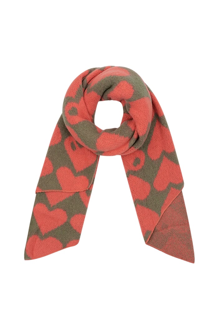 Heart winter scarf - orange 