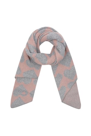 Heart winter scarf - pink h5 