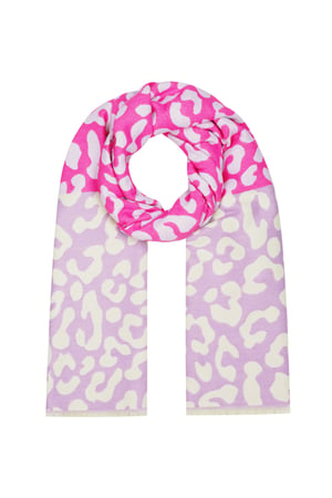 Winter scarf leopard lover - Pink purple h5 