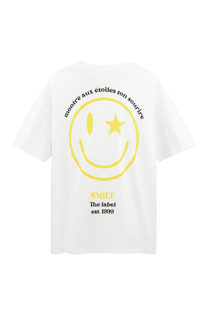 T-Shirt Happy Life Smiley - weiß & gelb Bild7