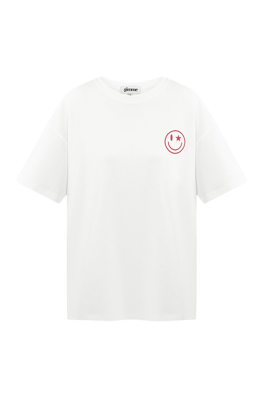 T-shirt happy life smiley - gray