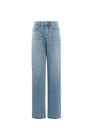 Jeans mit Perlenverzierung - blau h5 