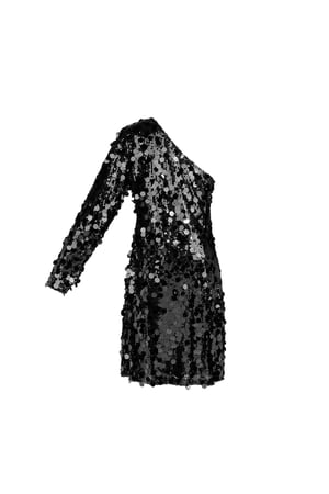 One shoulder dress glitter large - black h5 Picture8