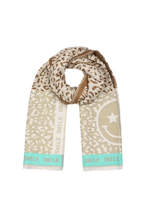 Colourful smile scarf - beige h5 