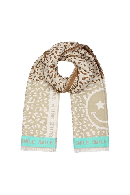 Colourful smile scarf - beige 2