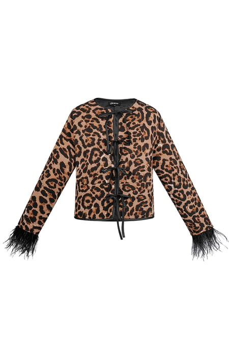 Feather jacket with leopard print - multi  2