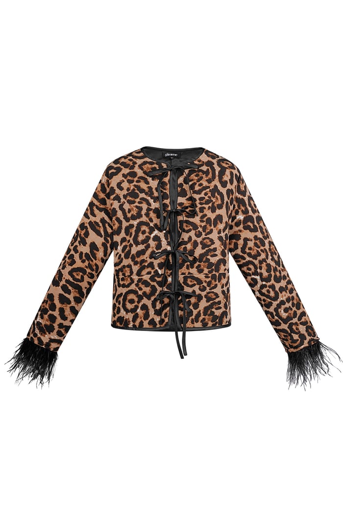 Feather jacket with leopard print - multi  