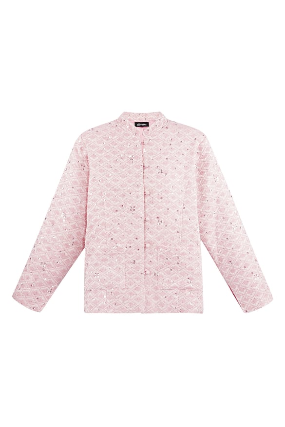 Fabric jacket with glitter - pink 2