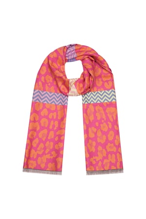 panther scarf with colored details - orange h5 