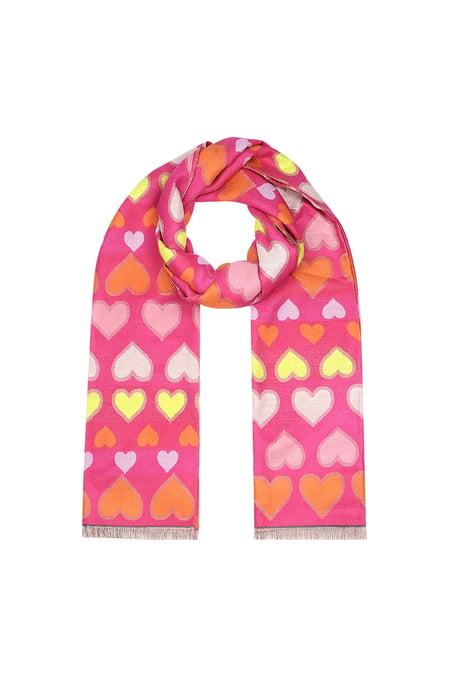 Scarf hearts all over - fuchsia 2