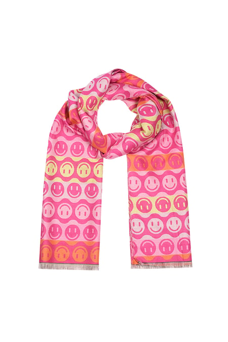 Foulard smiley all over - fuchsia 2