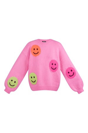 Smiley Knit sweater - pink h5 