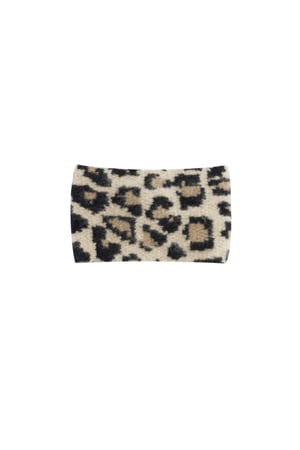 Winter headband leopard print - beige h5 