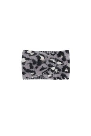 Winter headband leopard print - gray h5 Picture3