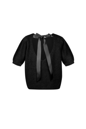 Soft bow shirt - Black h5 