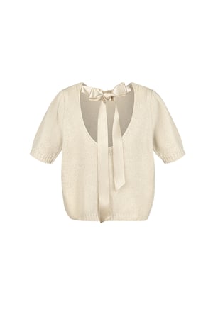 Soft bow shirt - Beige h5 