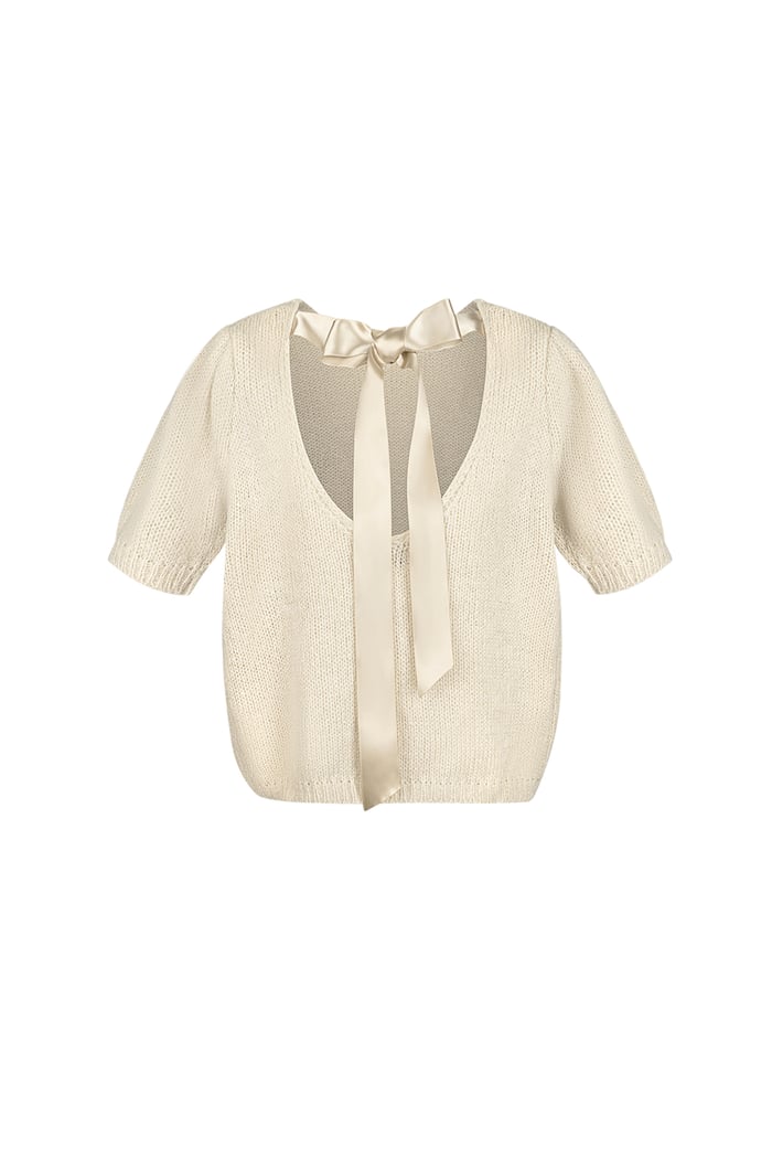 Soft bow shirt - Beige 