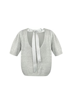 Soft bow shirt - Grey h5 