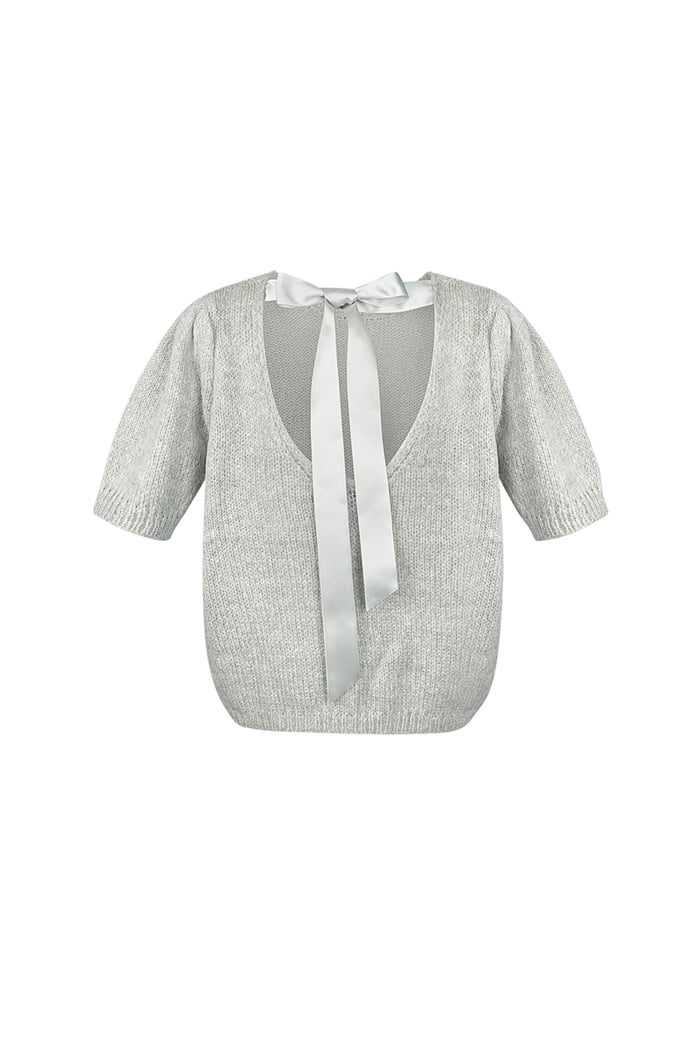 Soft bow shirt - Grey 