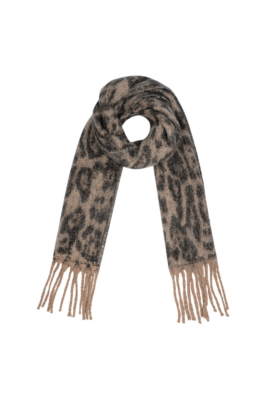 Bufanda con estampado de leopardo - camel 