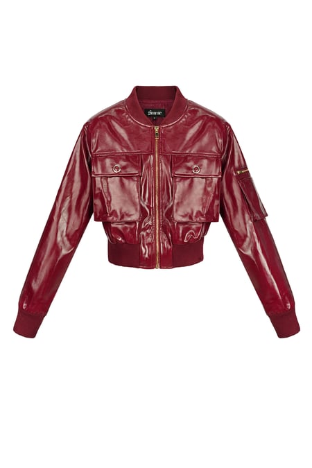 PU-Bikerjacke - Rot 2