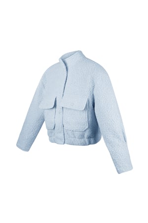 Bomberjacke aus Bouclé - Blau h5 