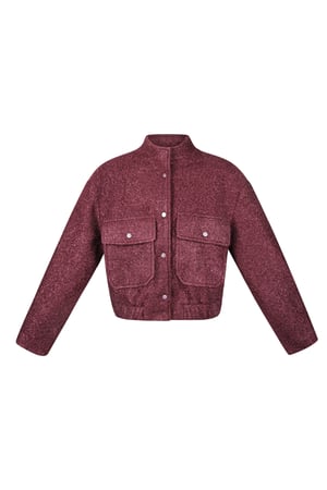 Boucle bomber jacket - Red h5 