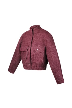 Boucle bomber jacket - Red h5 Picture11