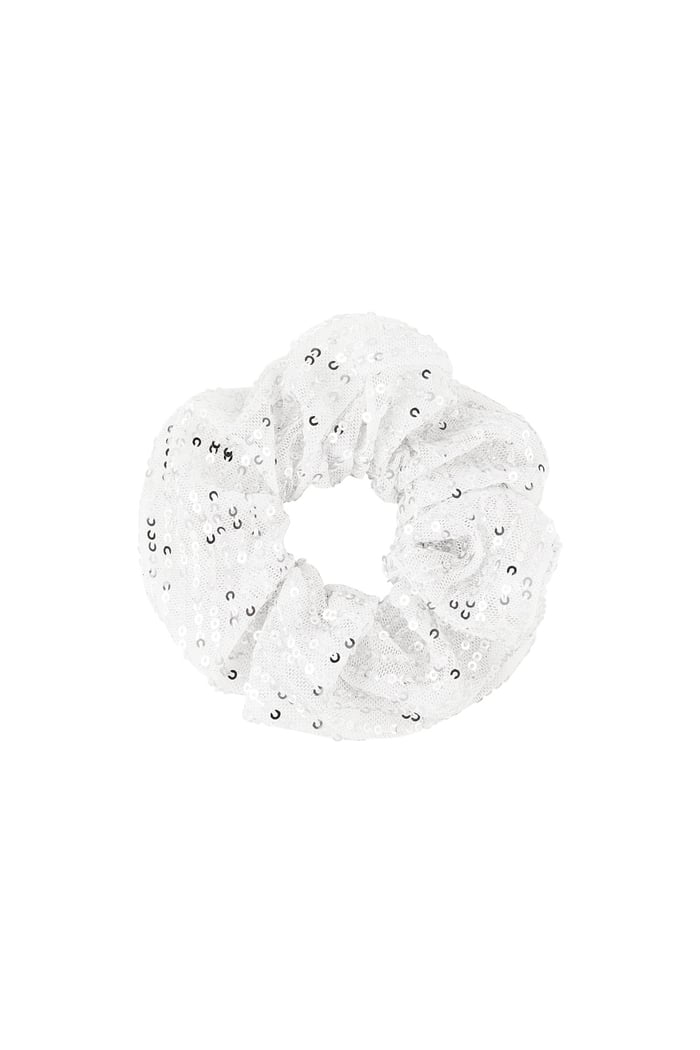 Glitter scrunchie - silver color color 