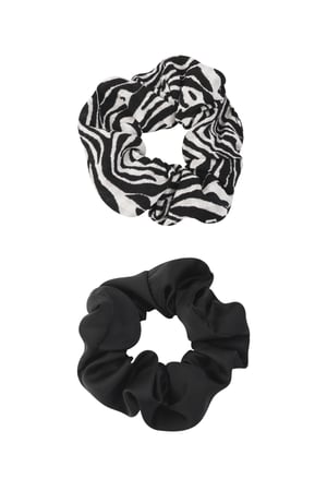 Scrunchie duo zebra darkness - Black and white h5 