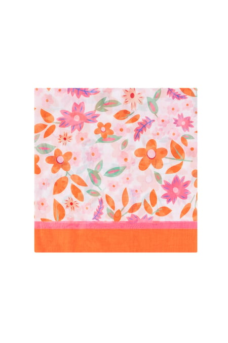 Scarf vivid floral - Orange 2