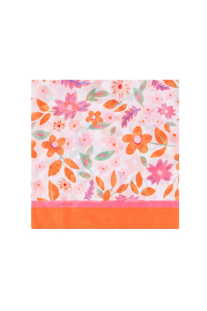 Scarf vivid floral - Orange Picture2