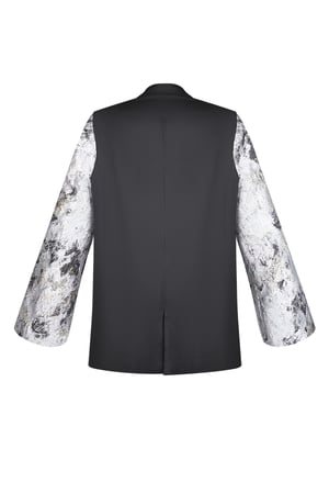 Black blazer with jacquard sleeves - Grey h5 Picture7