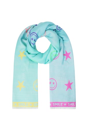 Scarf smiley star - Blue & green h5 