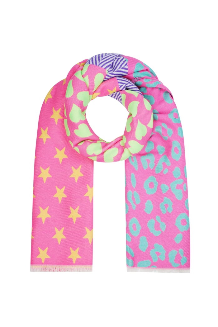 Scarf star & leopard duo - Pink multi 