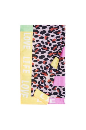 Scarf festive panther print - Pink multi h5 Picture5