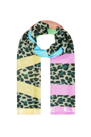 Scarf festive panther print - multi h5 