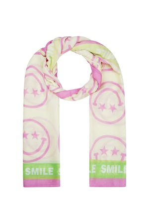 Scarf smiley day - Pink and green  h5 