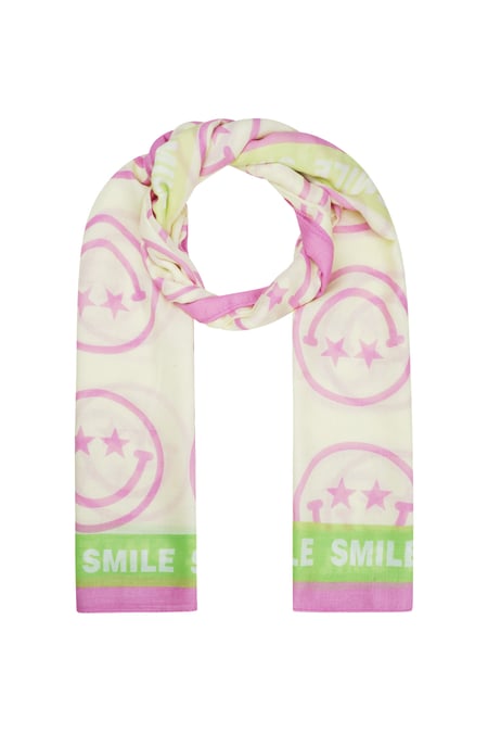 Scarf smiley day - Pink and green 