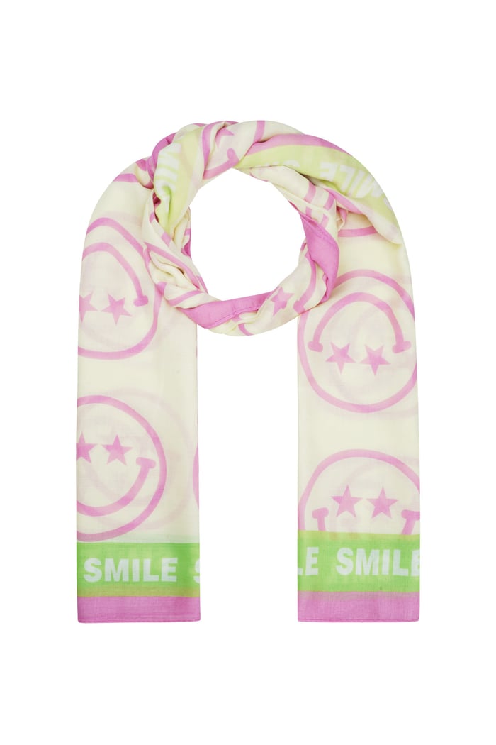 Scarf smiley day - Pink and green  