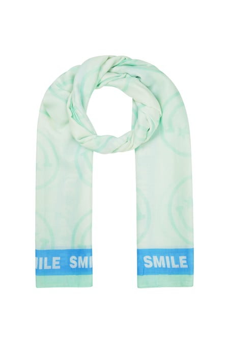 Scarf smiley day - Blue and green