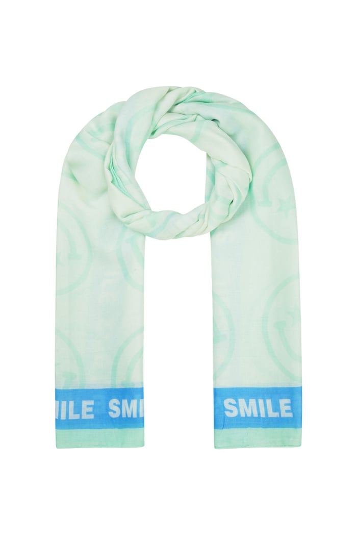 Scarf smiley day - Blue and green 