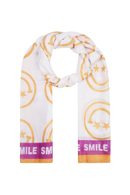 Scarf smiley day - Orange & pink